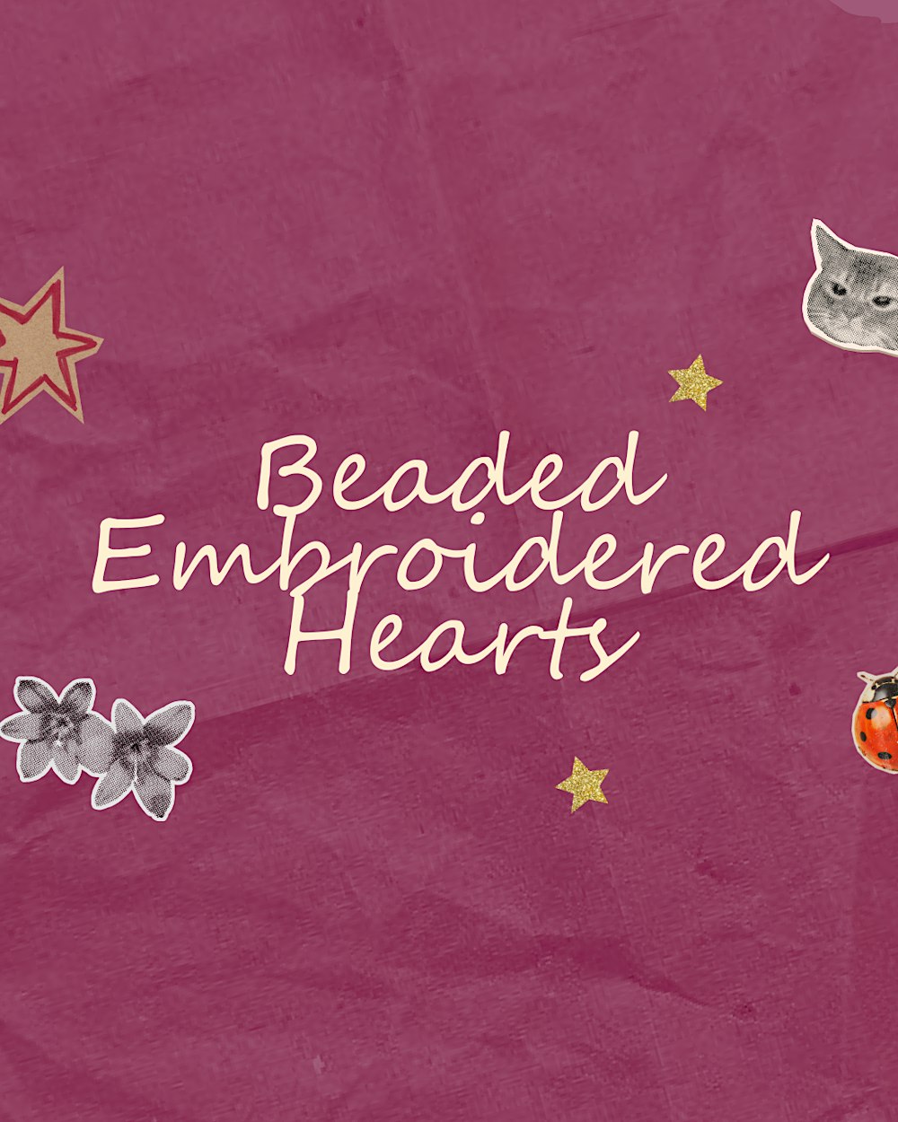 Beaded Embroidered Hearts