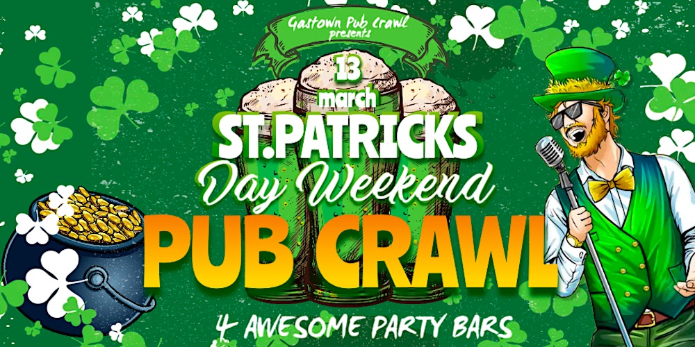 St Patrick's Day Weekend Pub Crawl - Vancouver 2026