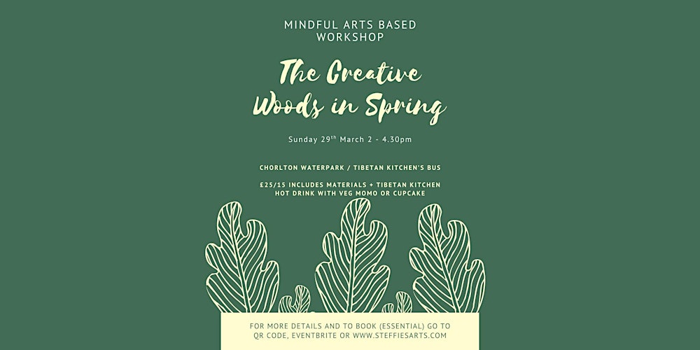 The Creative Woods in Spring at Chorlton Waterpark / Tibetan Kitchen's bus