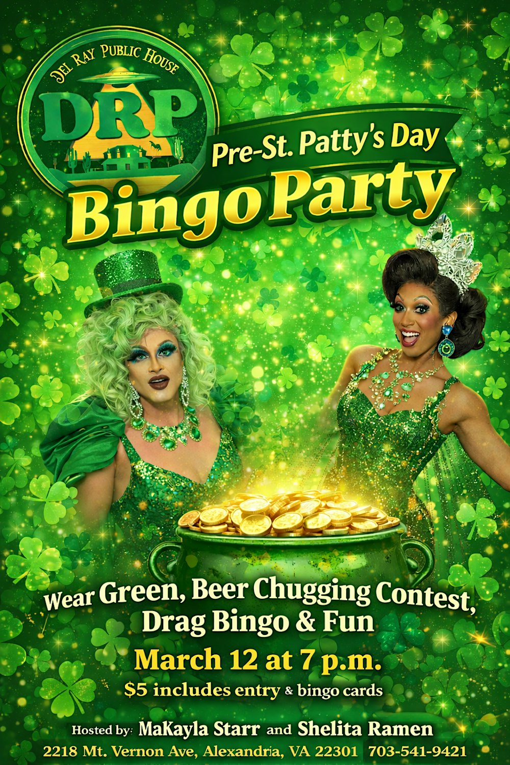 Pre–St. Patty’s Day Drag Bingo Party