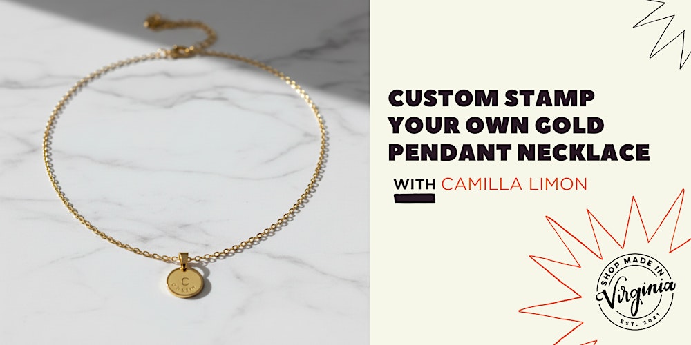Custom Stamp Your Own Gold Pendant Necklace with Camilla Limon