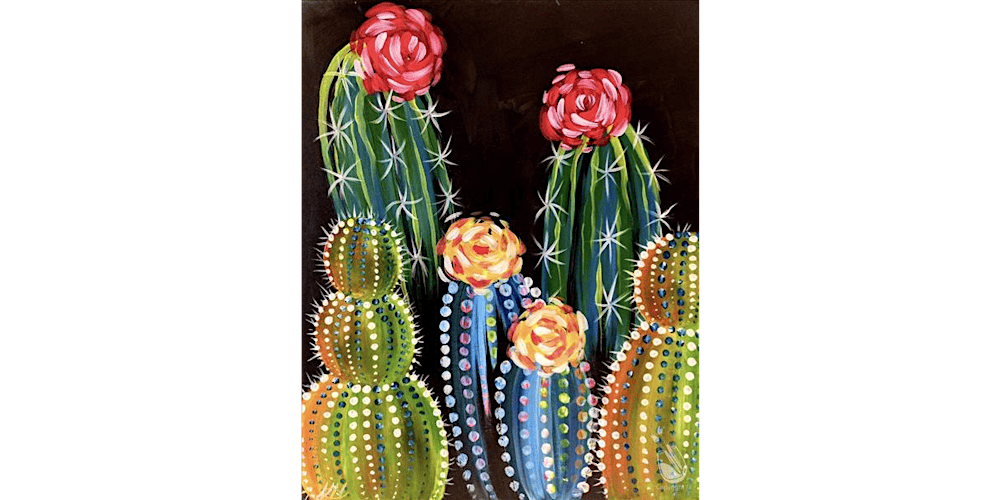 Glowing Cacti at Night - Paint and Sip in San Antonio | Classpop!™