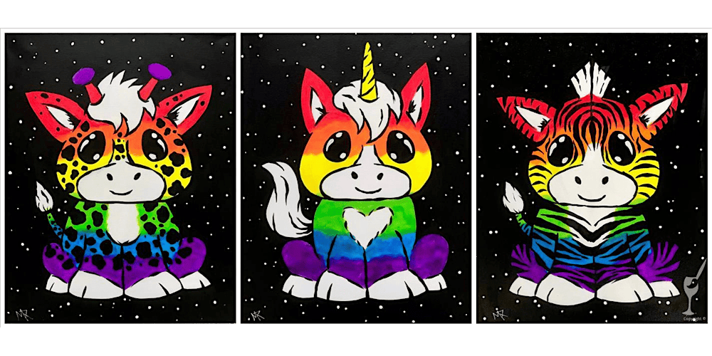 Animals of the Rainbow - Family Fun - Paint and Sip in San Antonio | Classpop!™
