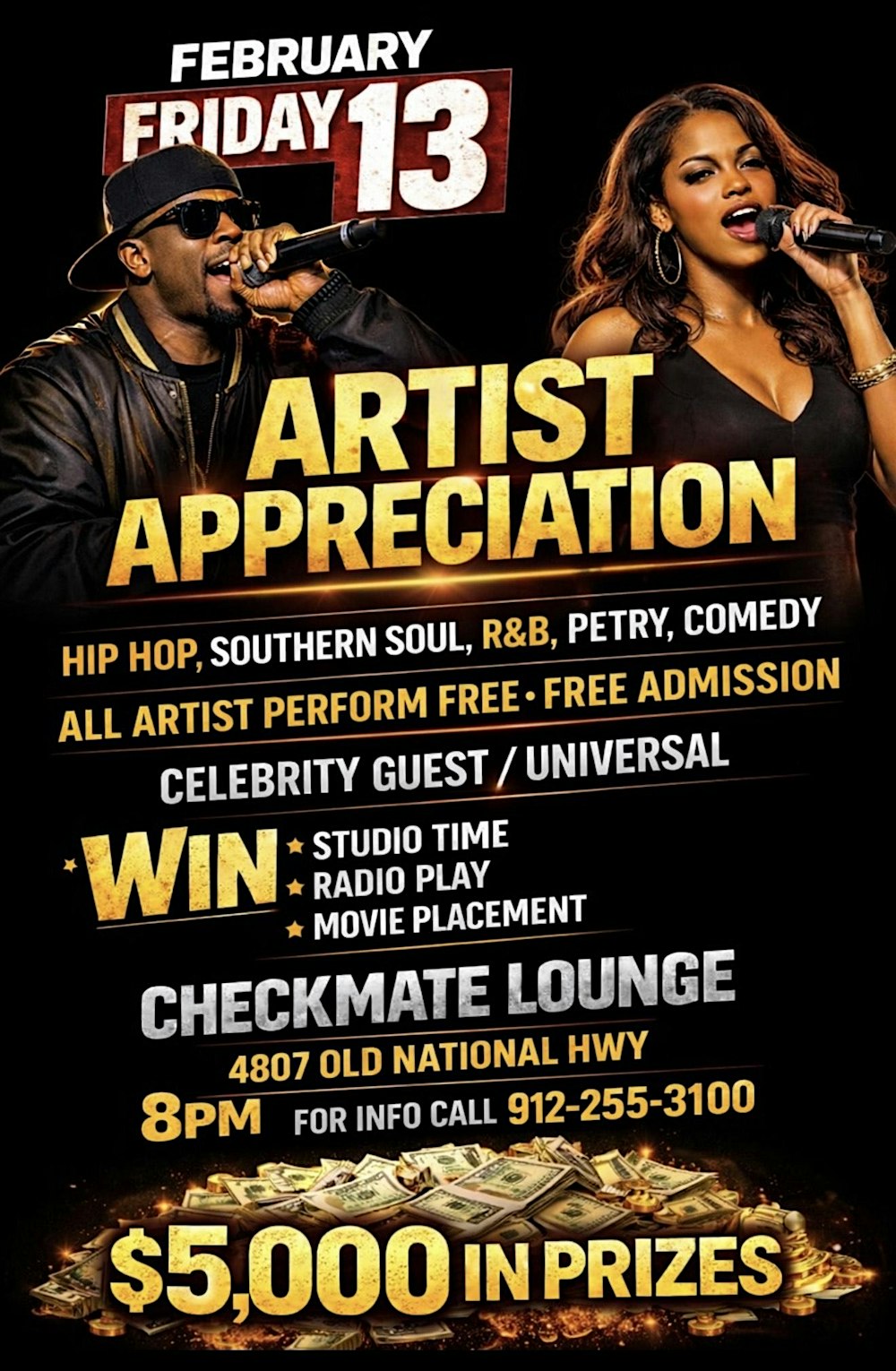 WORLDS BIGGEST ARTIST APPRECIATION SHOWCASE $5,000 IN PRIZES 1000 TICKETS