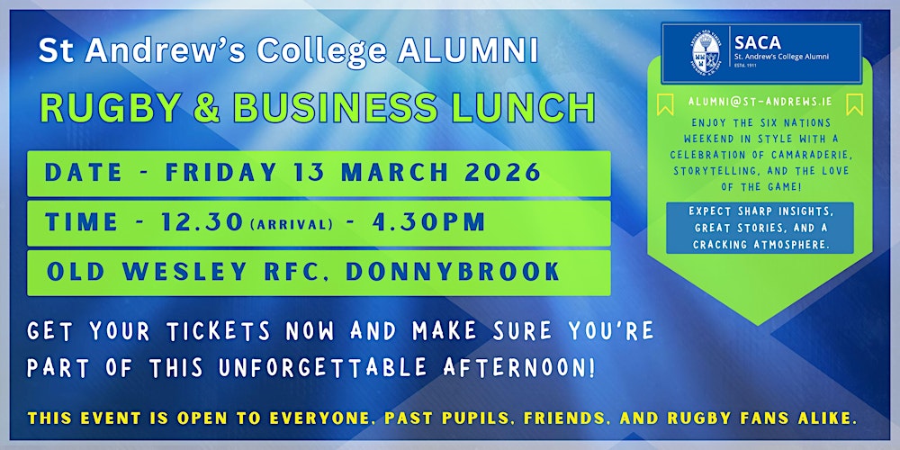 St Andrew’s College Dublin  - Alumni – Rugby & Business Lunch