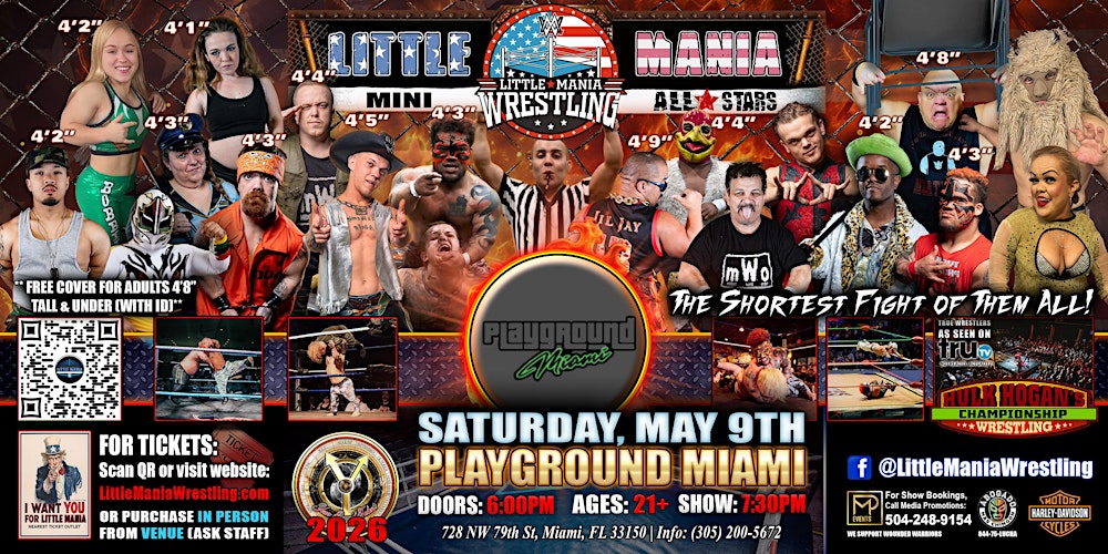 Miami, FL - Little Mania Mini Wrestling @ Playground Miami