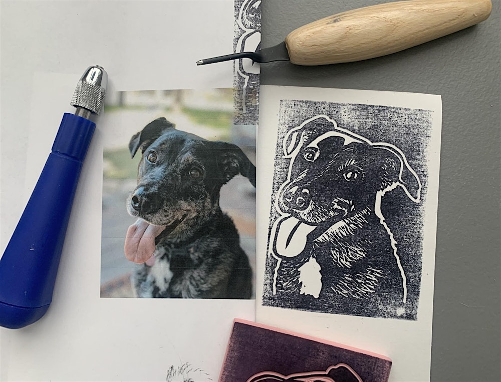 Printed Pet Portraits: a hands-on block-printing class