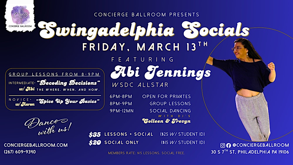 Swingadelphia Socials ft. Abi Jennings
