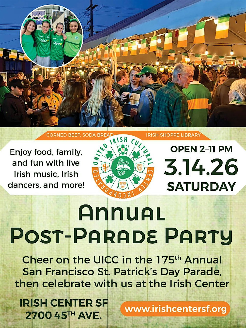 Annual Post-Parade Party—St. Patrick's Day Weekend