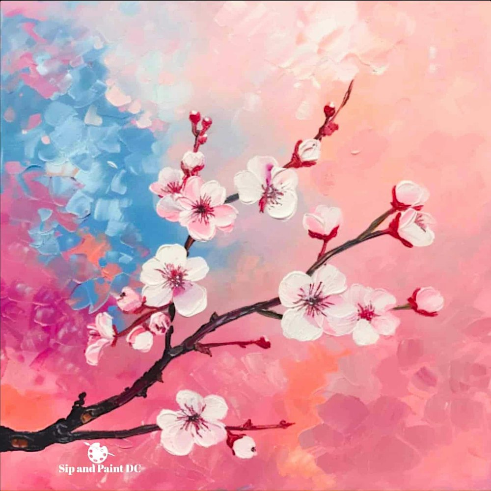 Sip and Paint Washington DC - Cherry Blossom Bliss