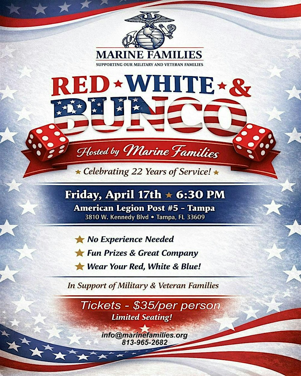 Marine Families Red White & BUNCO