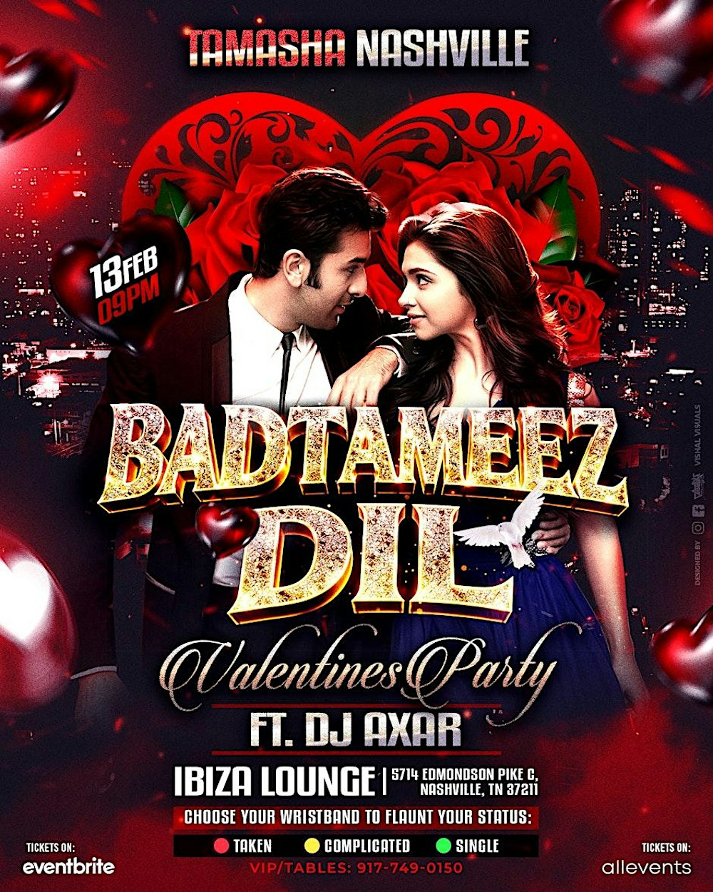 Blue Glove Presents: #1 NASHVILLE BOLLYWOOD VALENTINES NIGHTOUT | IBIZA