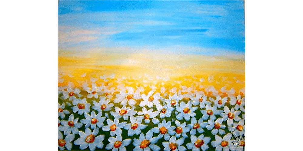 Daisies Beneath a Blue Sky - Paint and Sip in San Antonio | Classpop!™