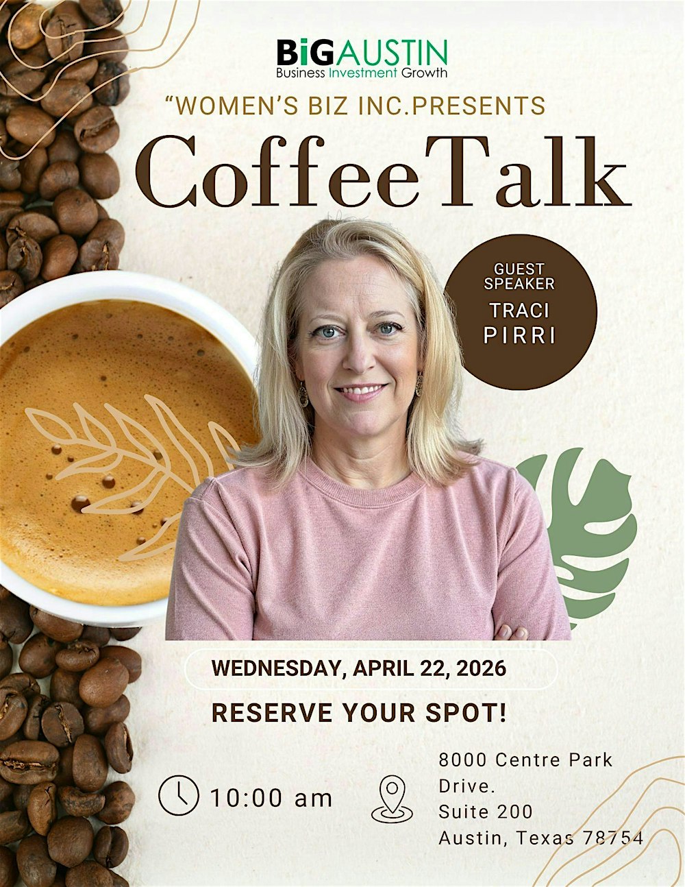 BiGAUSTIN presents: "Coffee Talk" with Traci Pirri