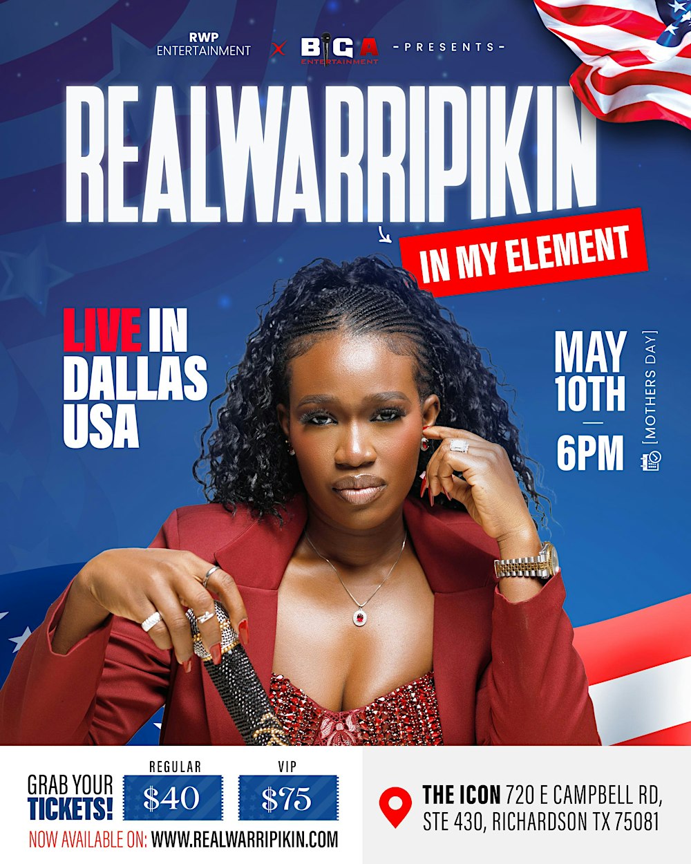 REAL WARRIPIKIN In her element Comedy show live in Dallas