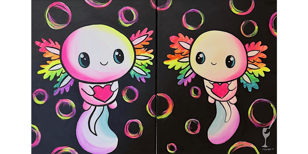 Adorable and Cute Axolotl - Paint and Sip in San Antonio | Classpop!™