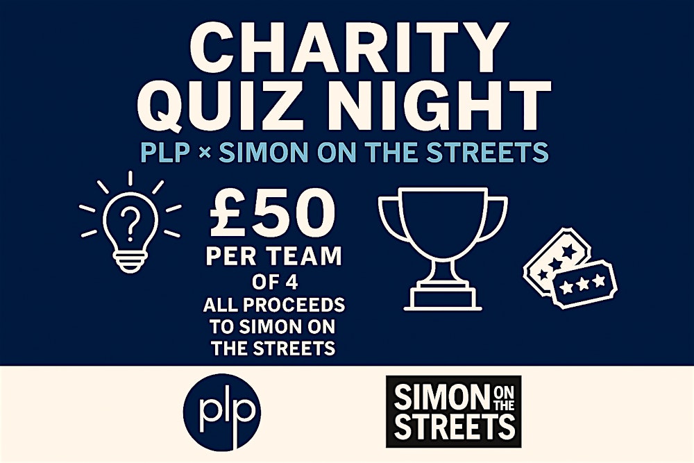 CHARITY QUIZ NIGHT - PLP x SIMON ON THE STREETS
