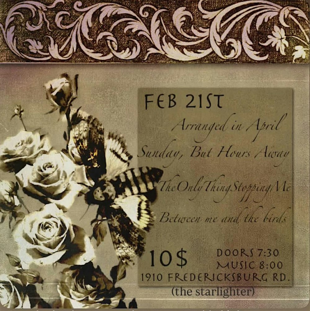 Arranged in April, Sunday but Hours Away, The Only Thing Stopping Me