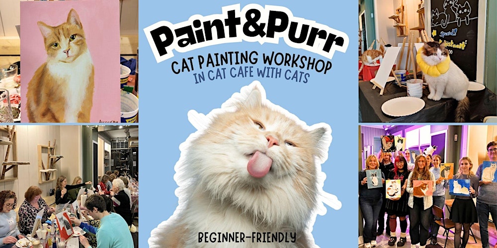 Cat Painting Workshop in Cat Cafe with Cats - beginner - friendly, Leiden