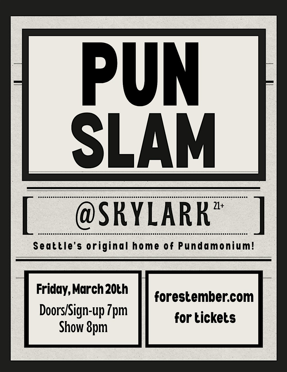 Classic Pun Slam! Seattle!