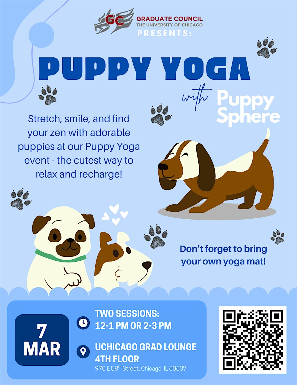 Graduate Council Presents: Puppy Yoga