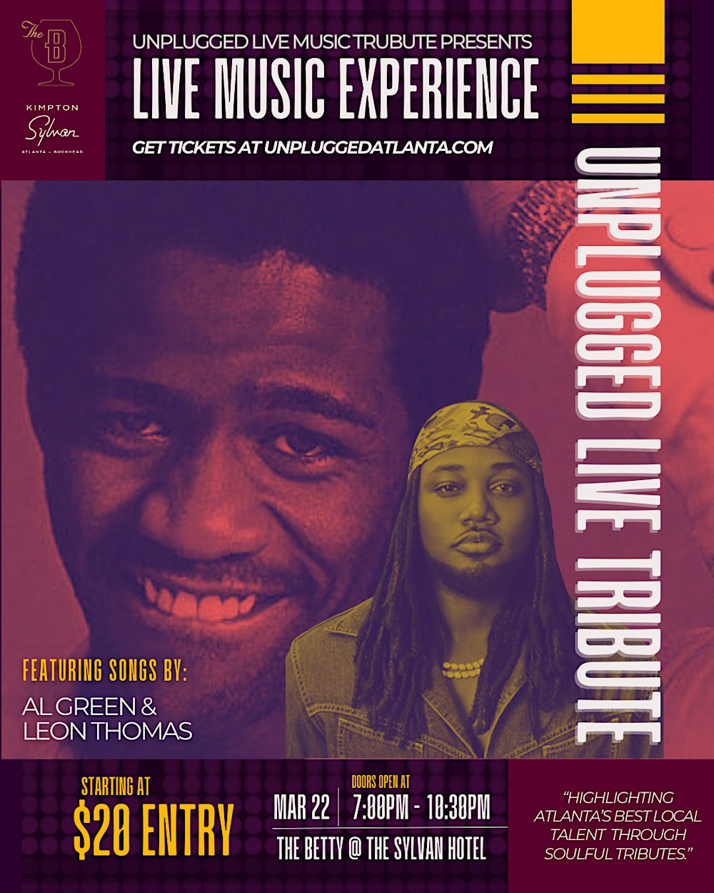 AL GREEN & LEON THOMAS LIVE TRIBUTE @ THE BETTY BUCKHEAD SUN MAR 22, 2026