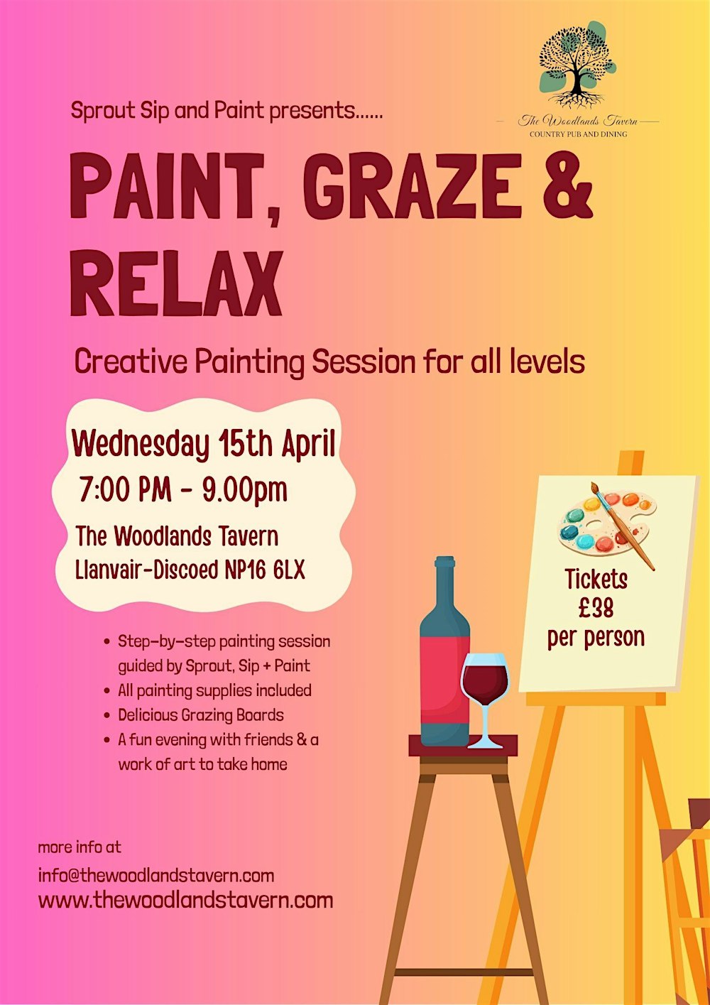 Paint and Graze at The Woodlands Tavern