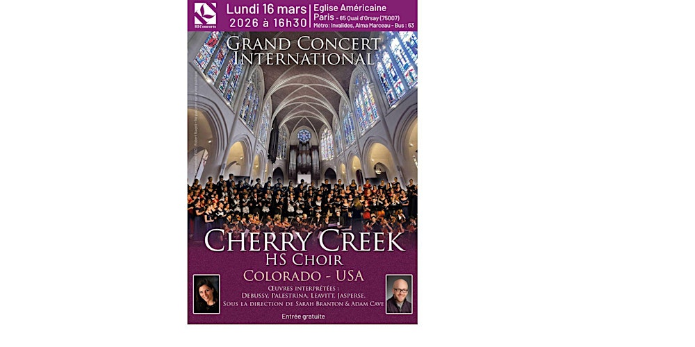 100 choristes et musiciens américains sur scène - Cherry Creek Choir USA