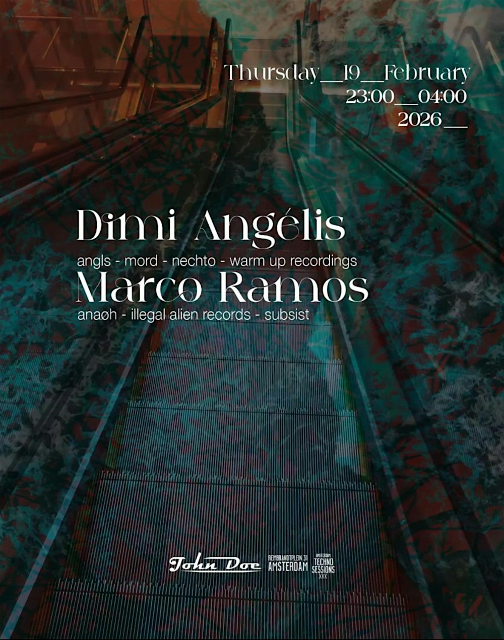 Amsterdam Techno Sessions w/ Dimi Angélis (Nechto - Angls) & Marco Ramos