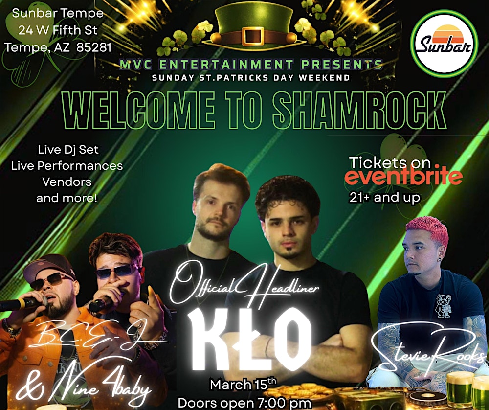 WELCOME TO SHAMROCK SUNDAY ST.PATRICKS DAY WEEKEND