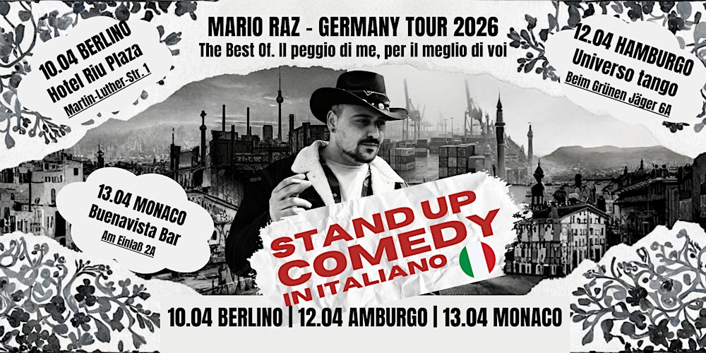 13 apr| MARIO RAZ |Stand Up Comedy (in Italiano)  MUNCHEN - Buena Vista Bar