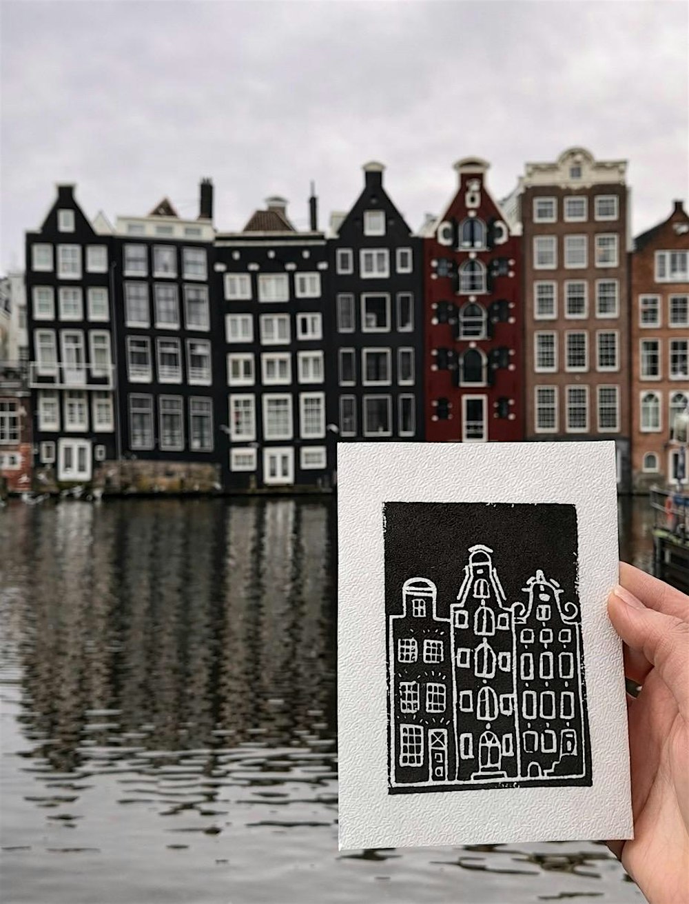 Amsterdam Houses Linocut & Printmaking Workshop