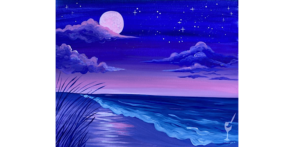 Moody Moonlit Ocean - Paint and Sip in San Antonio | Classpop!™