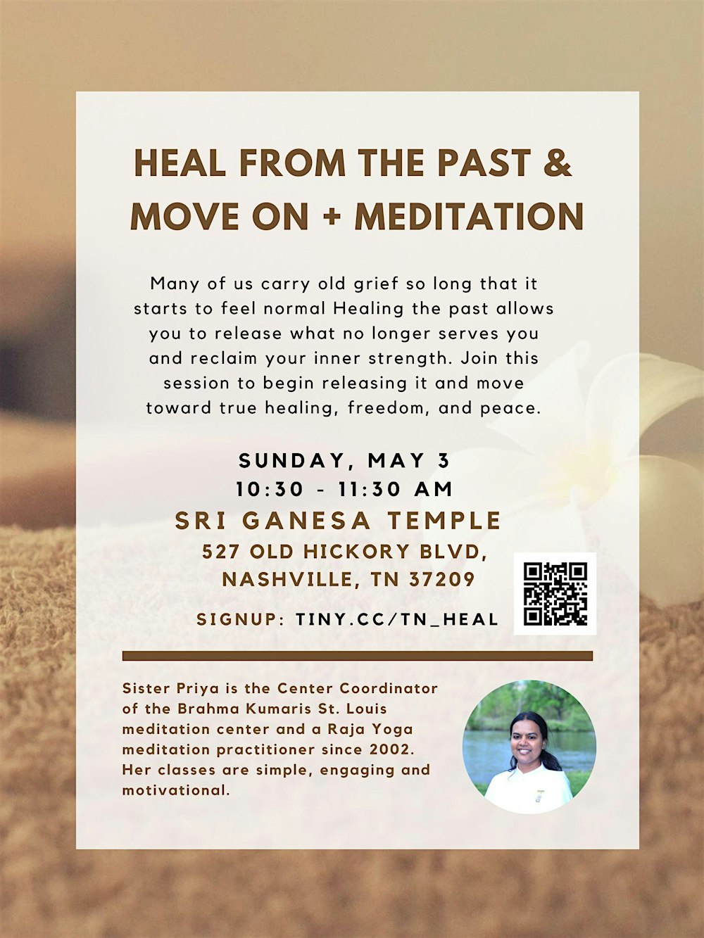 Meditation +  Talk - "Heal the Past & Move On"