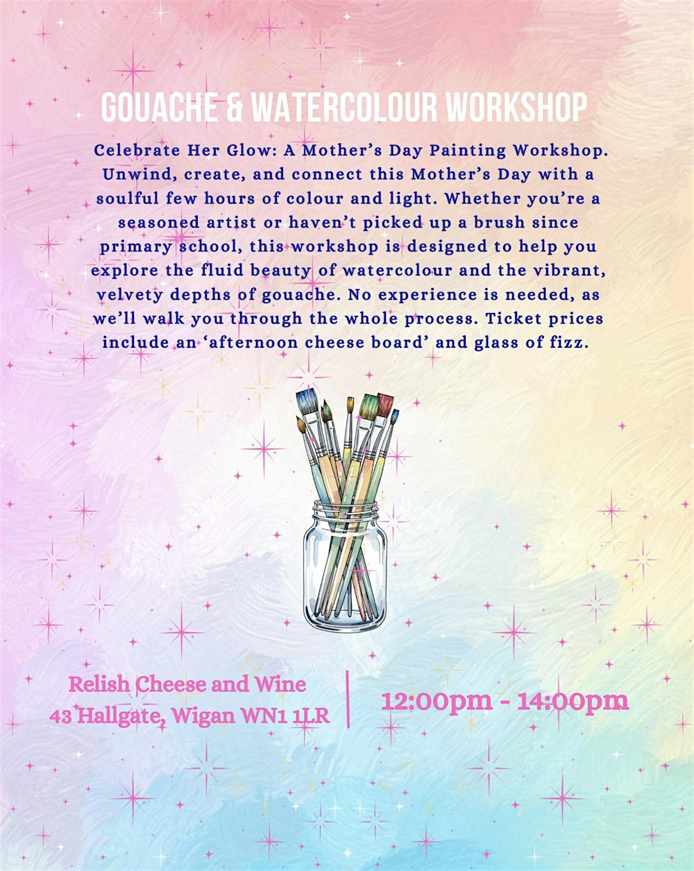 Gouache & Watercolour Workshop with Afternoon Cheese & Wine