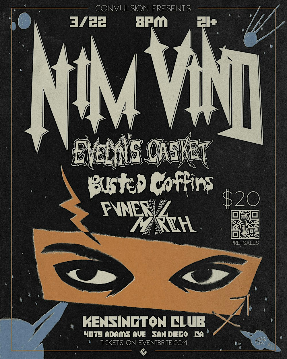 NIM VIND and EVELYN'S CASKET with guests