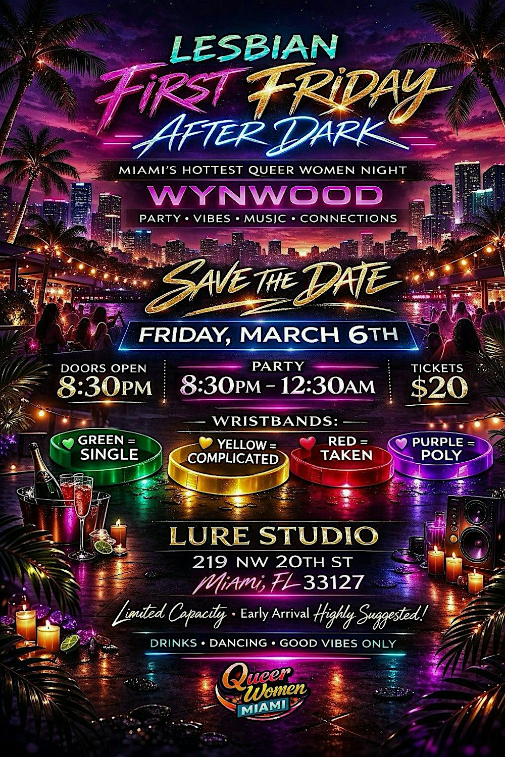 Lesbian First Friday After Dark – Queer Women Night in Wynwood (Miami)