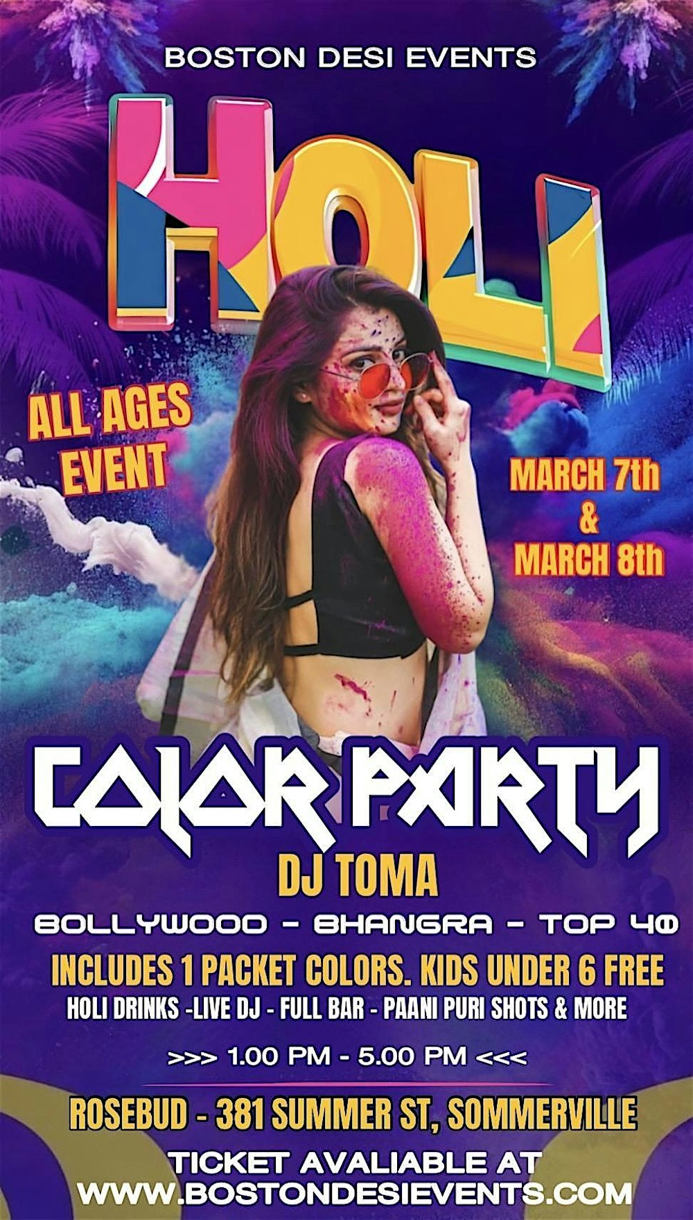 Holi Hai Party - All Ages Event/ Day Party -Bollywood/Bhangra/Top 40- DAY 2