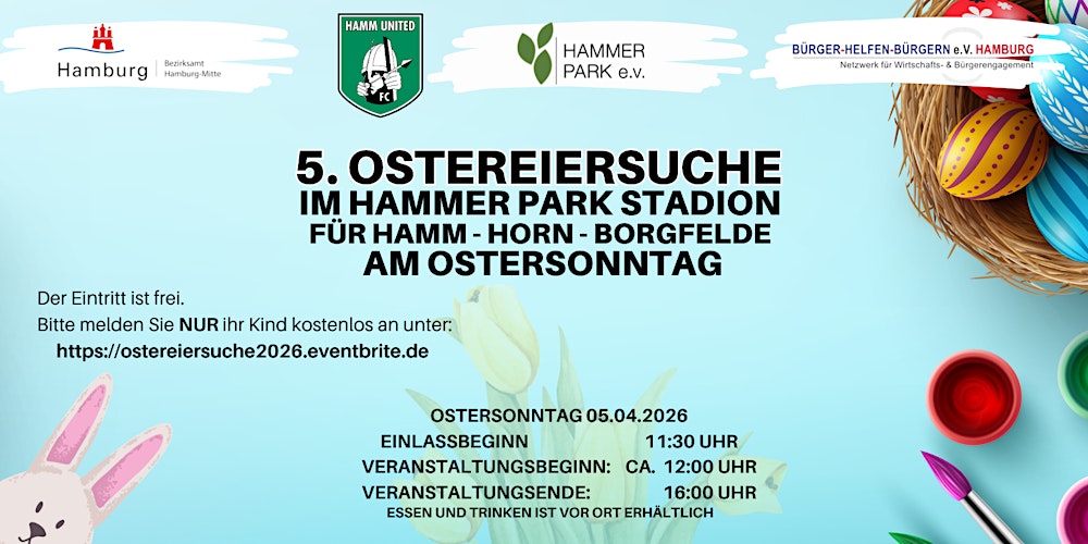 5. Ostereier Suche im Hammer Park Stadion für Hamm - Horn - Borgfelde
