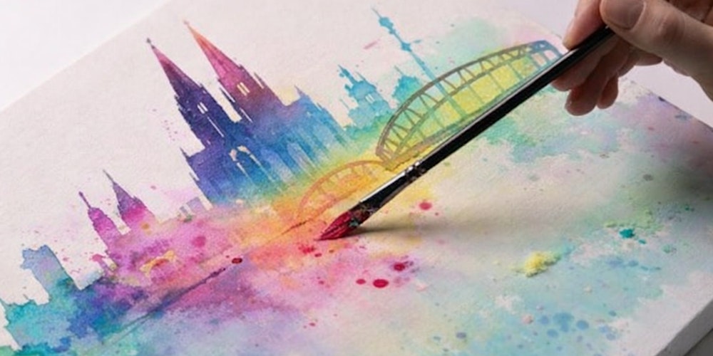 Lerne, die beeindruckende Skyline von Köln zu malen